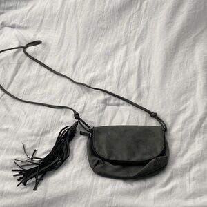 Black Crossbody Bag with Tassel